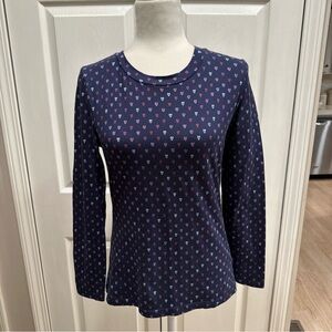 Navy Heart Print Women's Top by Joules Size 6